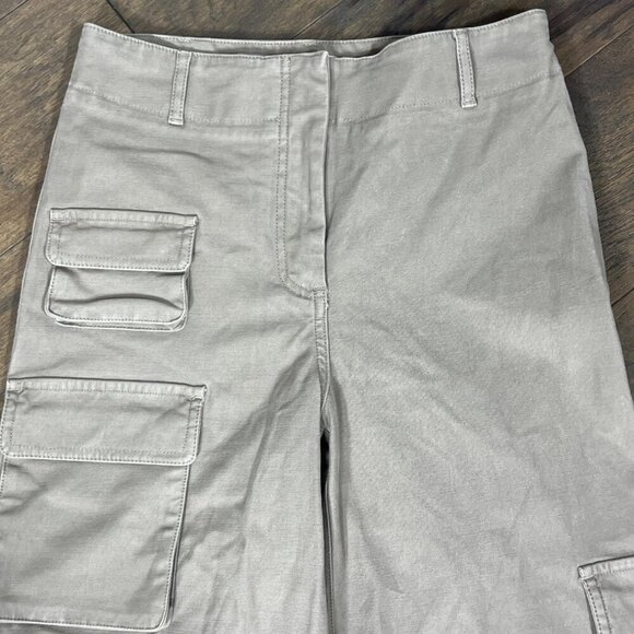 ARITZIA WILFRED FREE High Rise Picture Cargo Pants Nomad Taupe Sz 6 EUC #94891 - Picture 2 of 6
